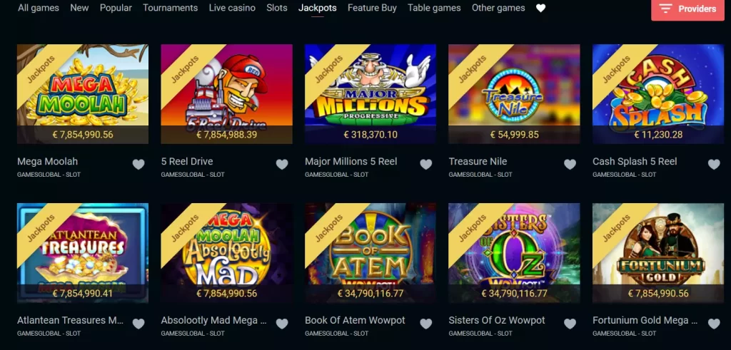 Progressive Jackpots Games found on Stakes Casino.