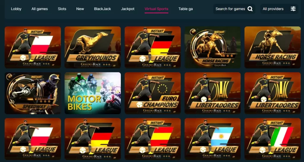 Virtual Sports Games Found On CoinGames Casino.