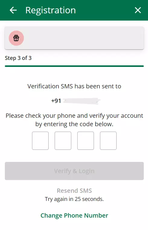 Step 3 Registration for Qbet.