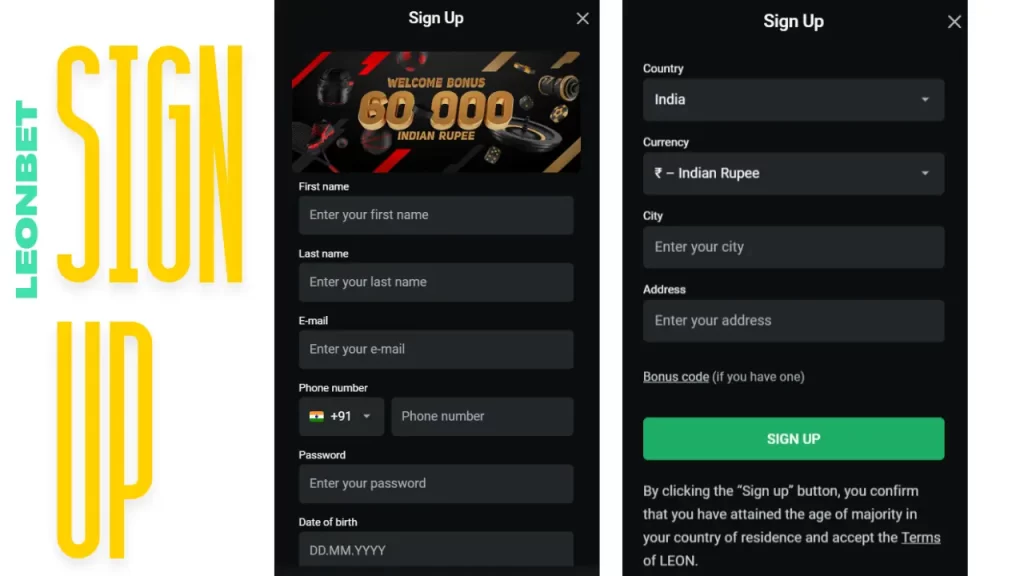 Sign Up Instruction For Leonbet